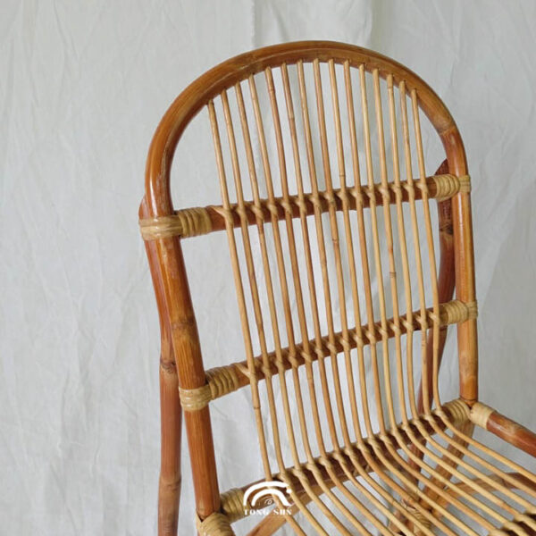 Handcrafted Red Rattan Dining Study Office Chair