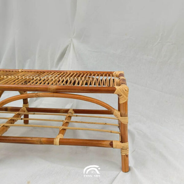 Handcrafted Red Rattan Bench Malaysia