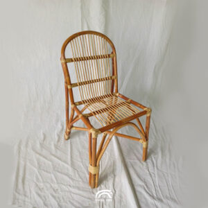 Handcrafted Red Rattan Dining Study Office Chair