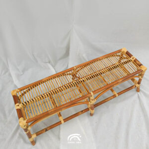 Handcrafted Red Rattan Bench Malaysia