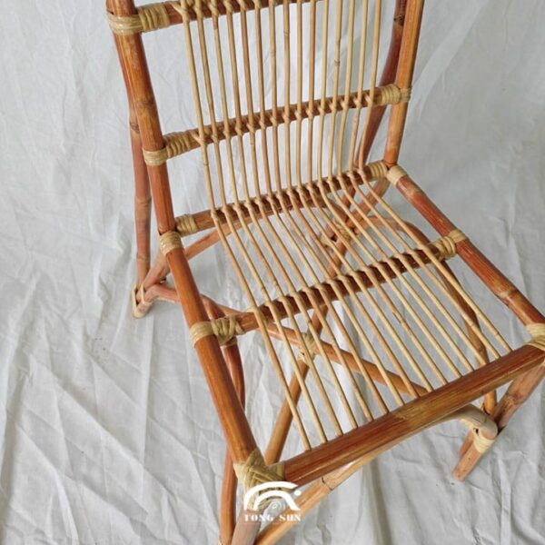 Handcrafted Red Rattan Dining Study Office Chair