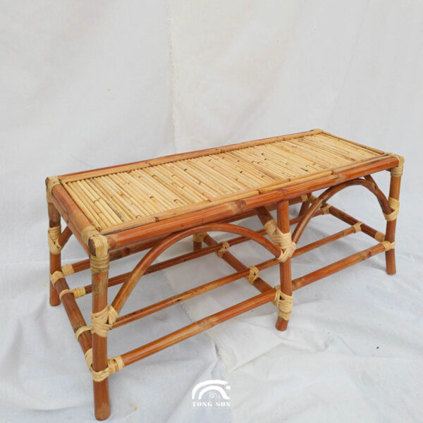 Handcrafted Red Rattan Storage Bench Malaysia