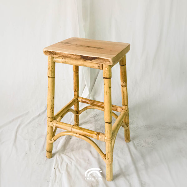 Handcrafted Solid Wood Rattan Counter Chair Bar Stool Malaysia