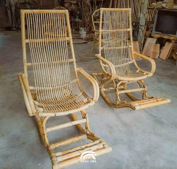 Handcrafted Manau Rattan King Rocking Chair